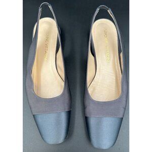 Vintage Adrienne Vittadini Ladies Shoes Arianna / Satin Charcoal Size 8 Gorgeous